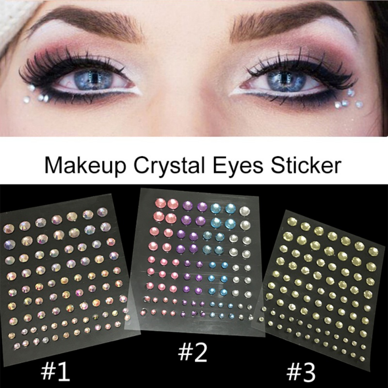 Colorful Rhinestone Sticker Eyeshadow Crystal Sticker Eye Liner Beauty Makeup Ebay